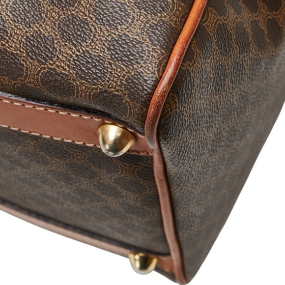 Celine Macadam Boston Bag, Brown PVC Leather Handbag, Women's, CELINE - Picture 5 of 14